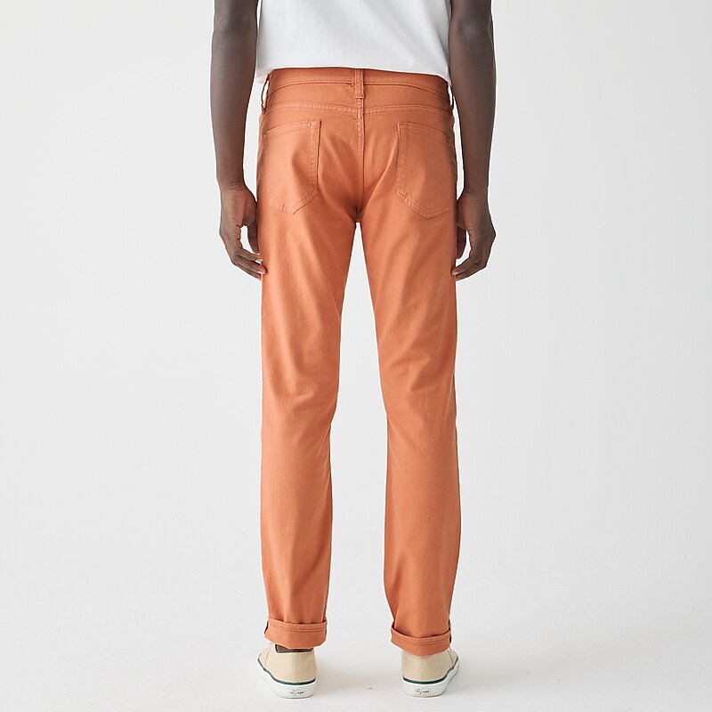 Men's J.Crew 484 Slim-fit garment-dyed five-pocket Pants Dusty Orange USA HPBTMZD52