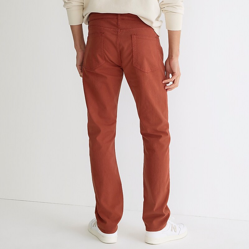 Men's J.Crew 484 Slim-fit garment-dyed five-pocket Pants Vintage Red USA QXAPUNY39