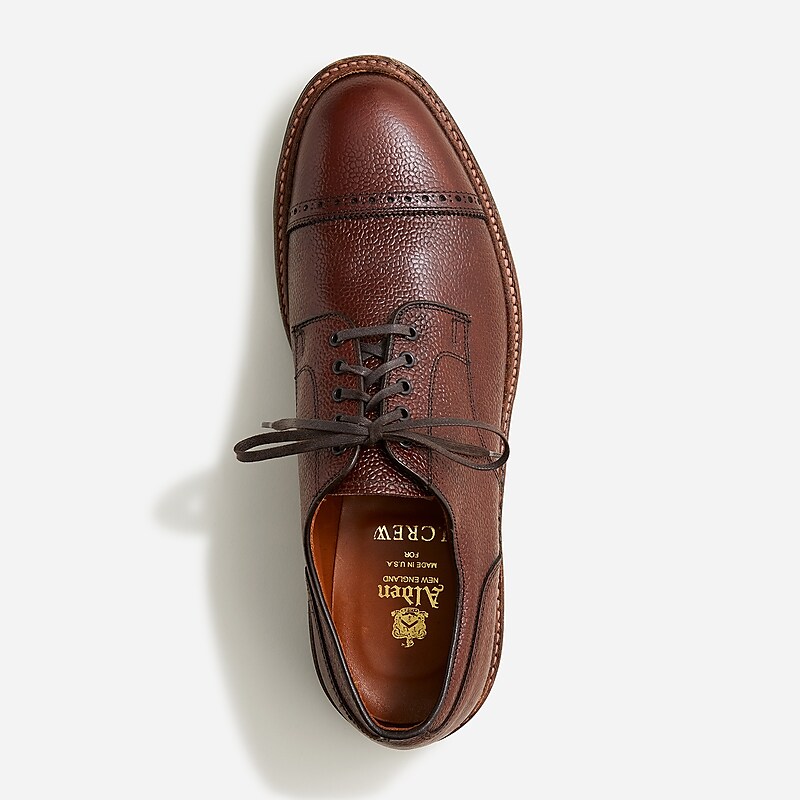 Men's J.Crew Alden® for J.Crew cap-toe bluchers Dress Shoes Brown Scotch Grain USA AEJOKQX45