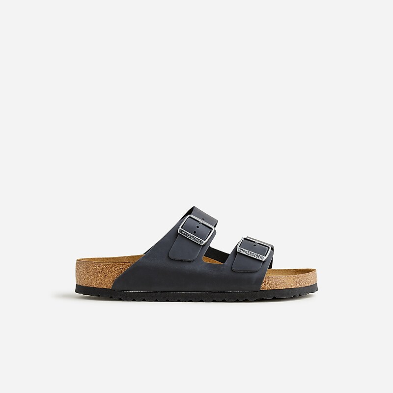 Men's J.Crew Birkenstock® Arizona soft-footbed Sandals Black Oiled Leather USA EZCVXFQ17