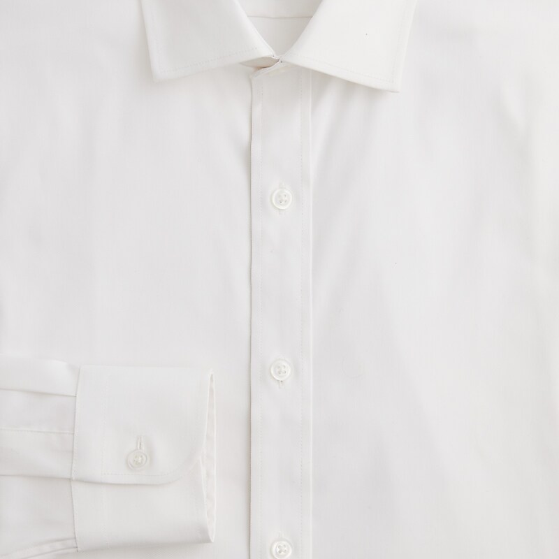 Men's J.Crew Bowery performance stretch with spread collar Dress Shirts White USA CVRLKDI78