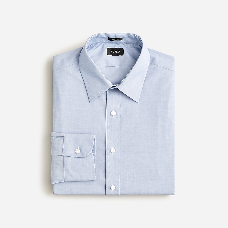 Men\'s J.Crew Bowery wrinkle-free with point collar Dress Shirts Fairweather Blue USA REUAQKJ65