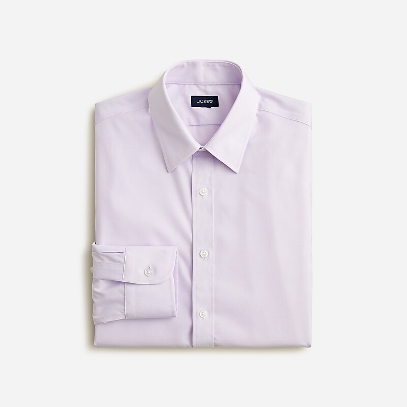 Men\'s J.Crew Bowery wrinkle-free with point collar Dress Shirts Light Lavender Eoe Bowe USA NCFSJHV59