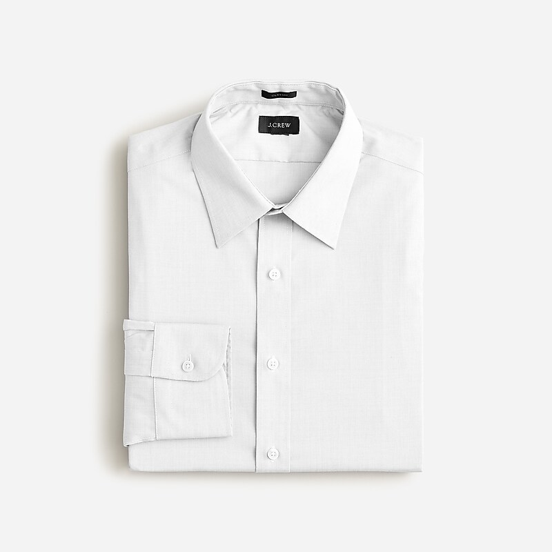 Men\'s J.Crew Bowery wrinkle-free with point collar Dress Shirts White USA HZLVSGJ73