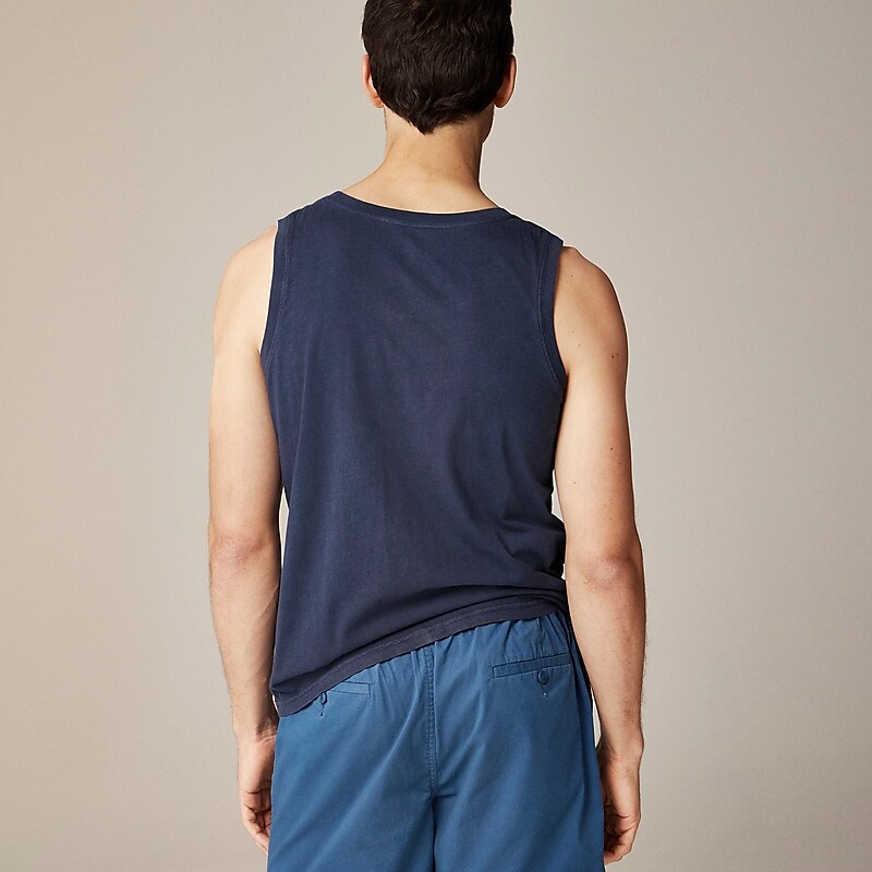 Men's J.Crew Broken-in Tank Tops Navy USA AYMLHSF02