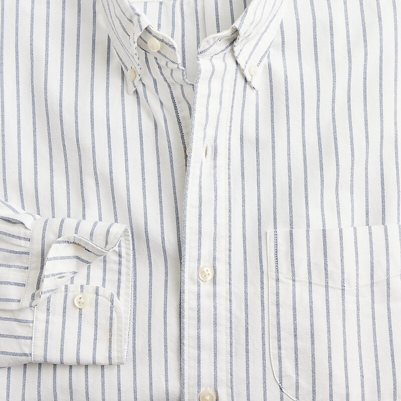 Men's J.Crew Broken-in organic cotton oxford Shirts Seaside Stripe Oxford USA GZPOMKL30