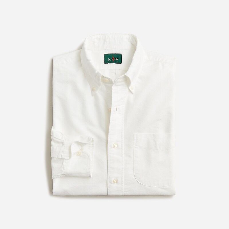 Men\'s J.Crew Broken-in organic cotton oxford Shirts White USA TBYUZGS46