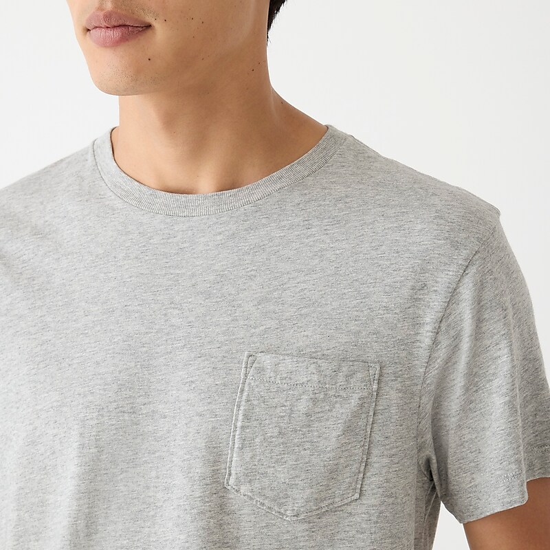 Men's J.Crew Broken-in pocket T-shirts Hthr Grey USA HKYNADF18