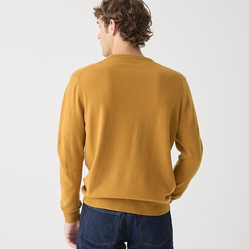 Men's J.Crew Cashmere jacquard crewneck Sweaters Baked Earth USA JDVWLSY75