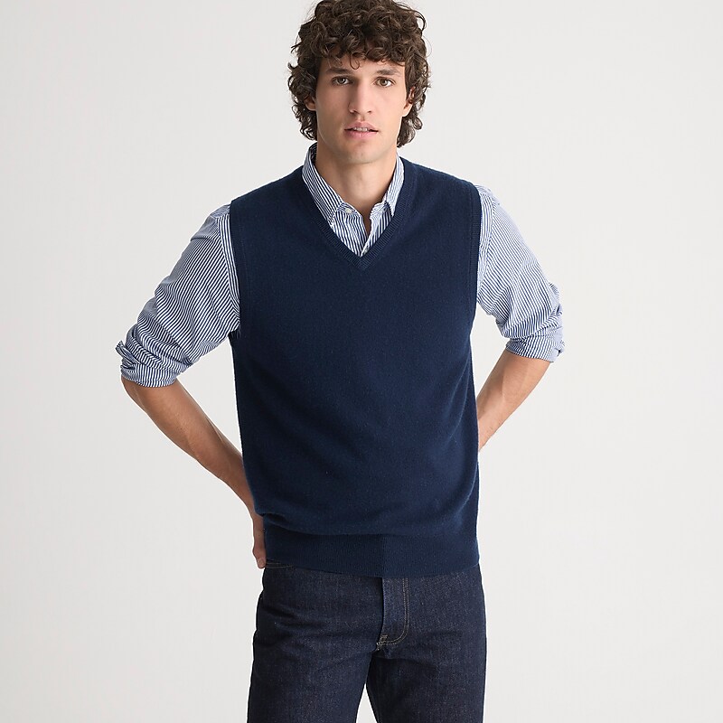 Men\'s J.Crew Cashmere sweater Vest Navy USA SZGPDUH40