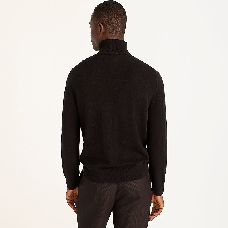 Men's J.Crew Cashmere turtleneck Sweaters Black USA NSUMIPF34