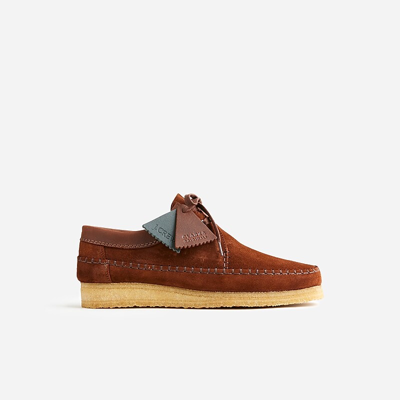 Men's J.Crew Clarks® Originals X J.Crew Weaver Shoes Brown Roughout USA RHZLUEC93