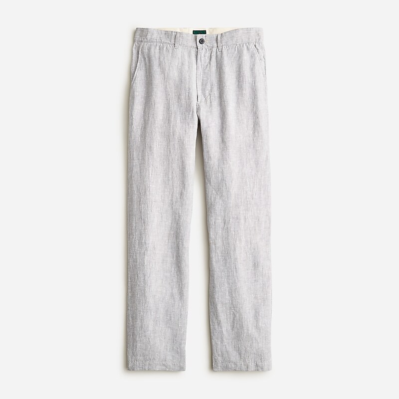 Men\'s J.Crew Classic-fit linen Pants Pebbel Grey USA FBADWTO52