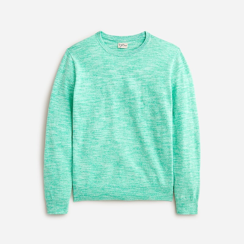 Men\'s J.Crew Cotton-blend crewneck Sweaters Chrome Green USA AOBKSMJ17