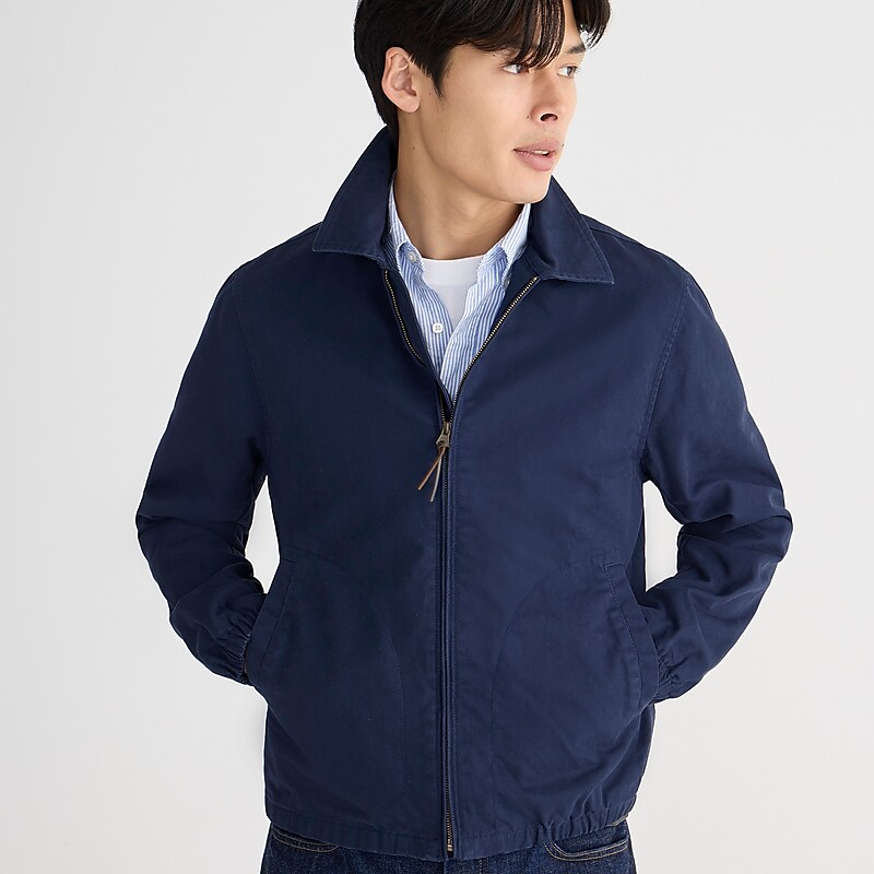 Men's J.Crew Harrington Jackets Navy USA LHNBKEQ98