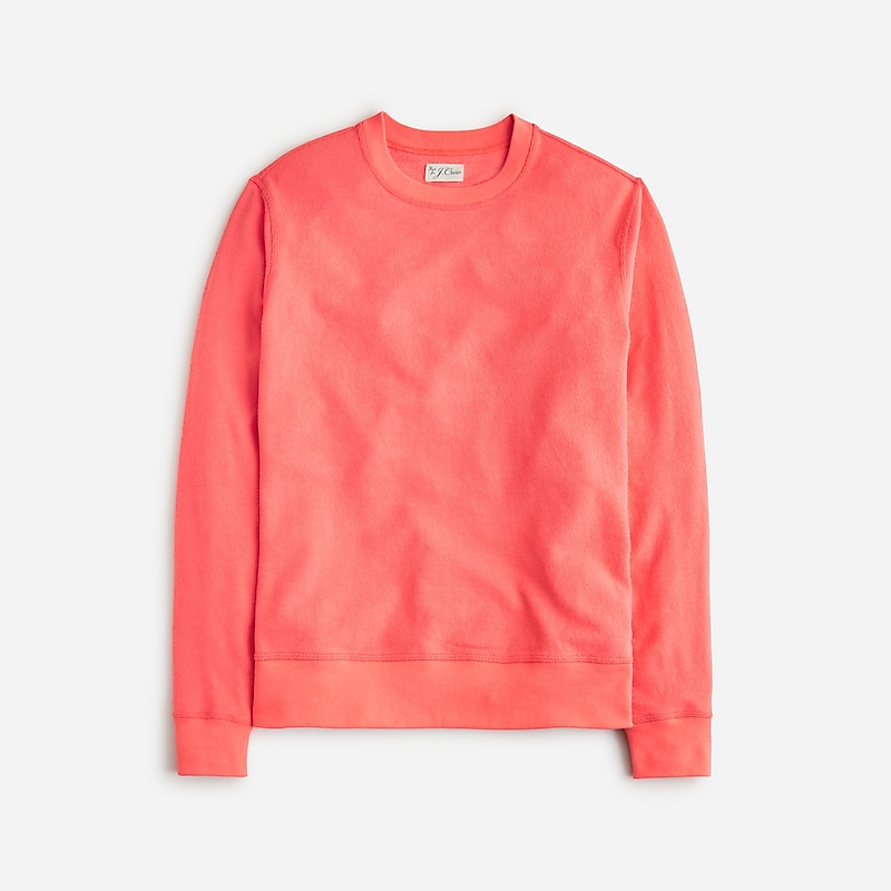 Men\'s J.Crew Long-sleeve textured sweater T-shirts Grapefruit USA DOSNCPB39