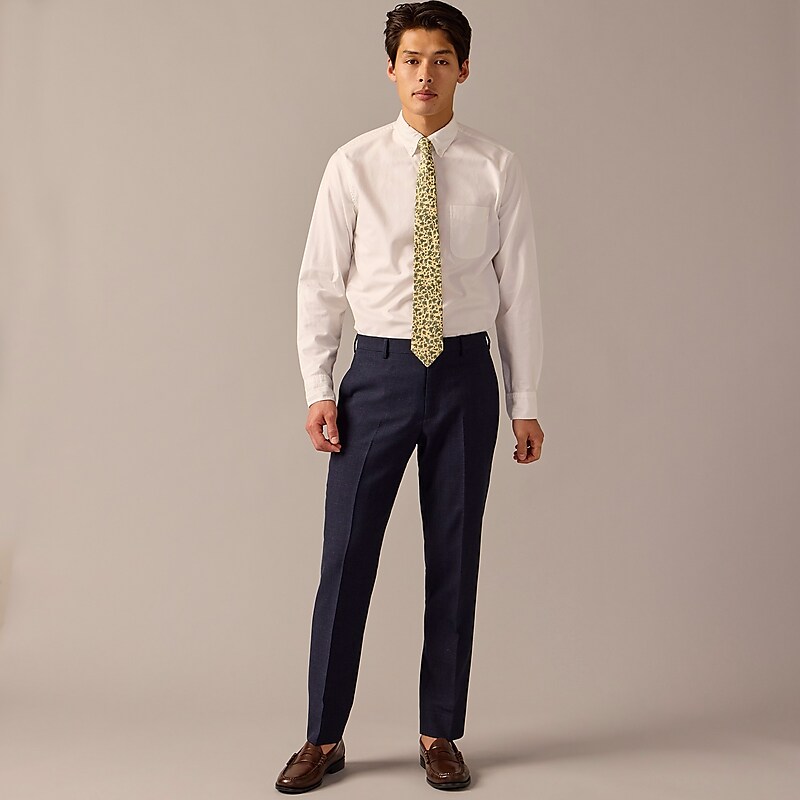 Men's J.Crew Ludlow Slim-fit Suit Pant Navy Mini Check USA QHAMNJT24