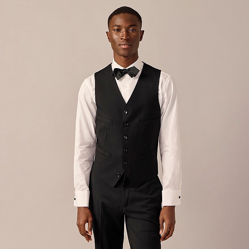 Men\'s J.Crew Ludlow Slim-fit tuxedo Vest Black USA AVCSHKD42