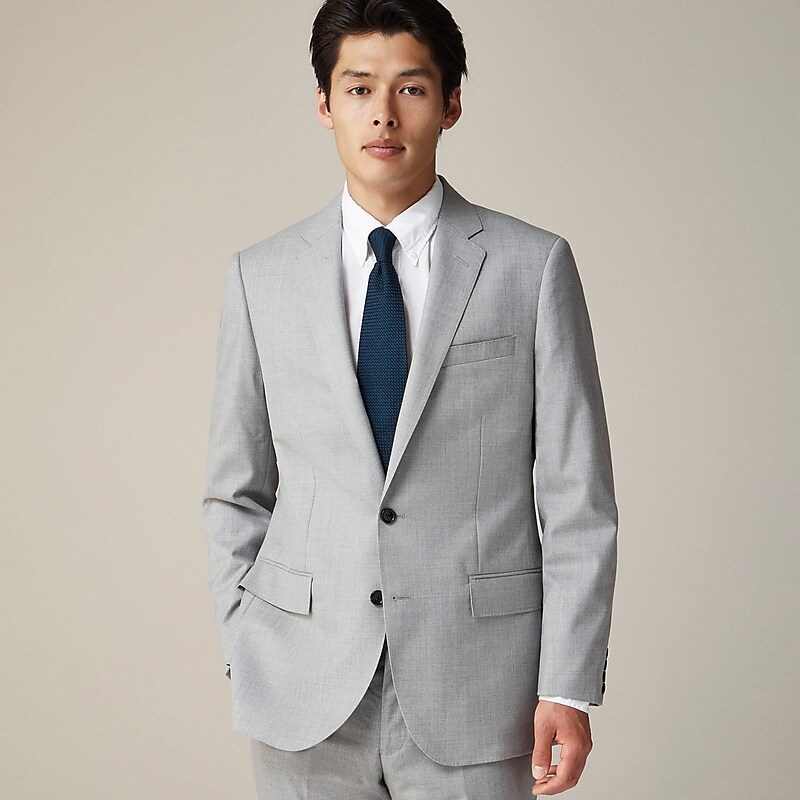 Men's J.Crew Ludlow Slim-fit with double vent Suit Jacket Geyser Grey USA PKSGIUZ37