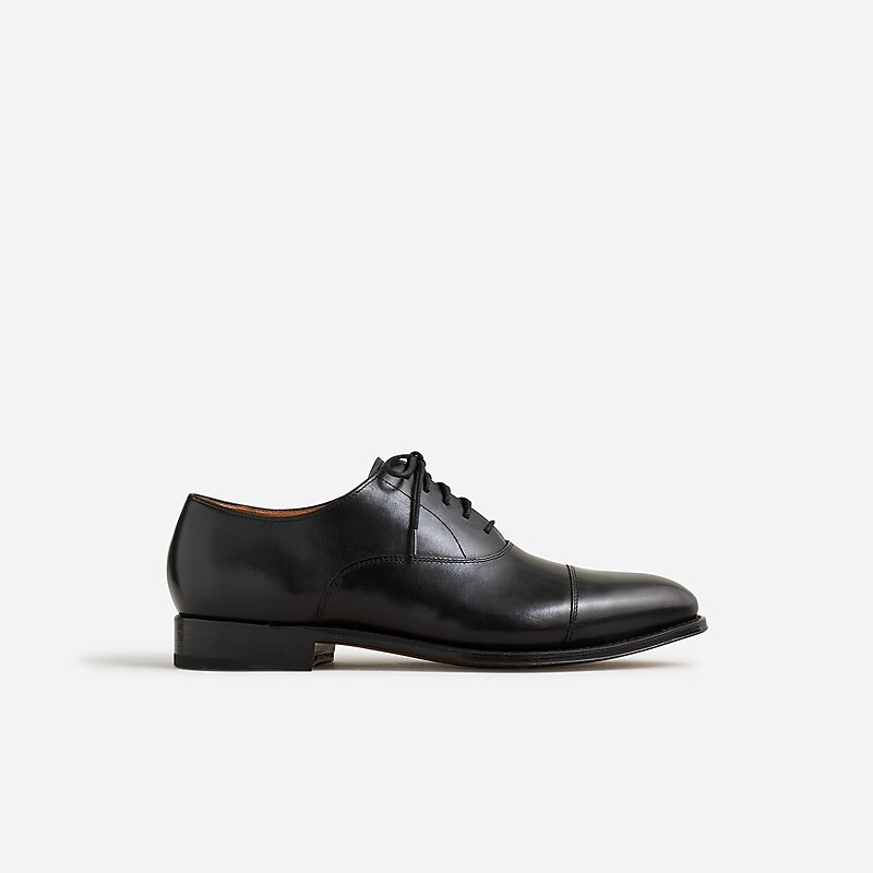 Men's J.Crew Ludlow cap toe leather oxfords Dress Shoes Black USA CYBDLMU63