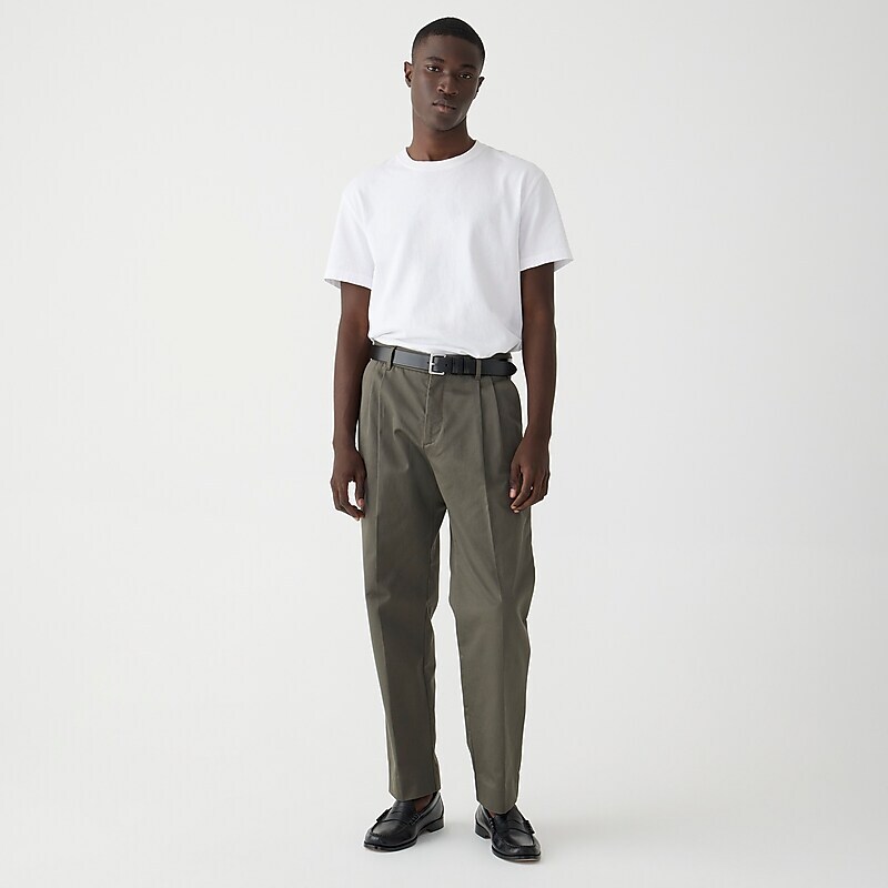 Men's J.Crew Norse Projects™ Christopher pleated Italian cotton gabardine Pants Beech Green USA KHYALIT02