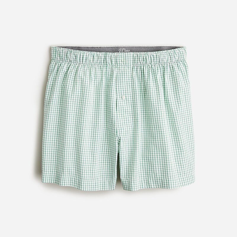 Men\'s J.Crew Patterned Boxers Cedric White Green USA CPJLTFH89