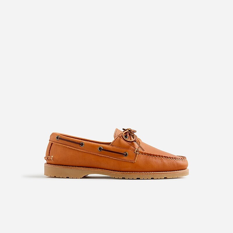 Men's J.Crew Rancourt & Co. X J.Crew Read with lug sole Boat Shoes Cognac Essex USA WVLOHKZ68