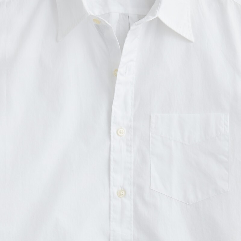 Men's J.Crew Relaxed short-sleeve midweight denim Shirts White USA MYKSLCP52