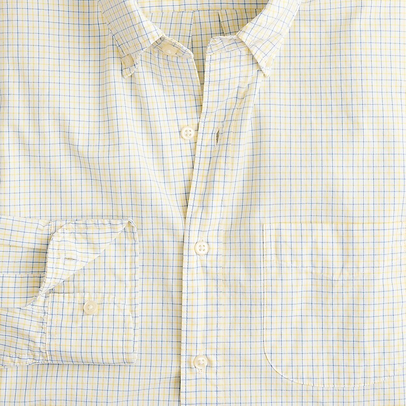 Men's J.Crew Secret Wash cotton poplin Shirts Stan Blue Yellow White USA TCMBPLU25