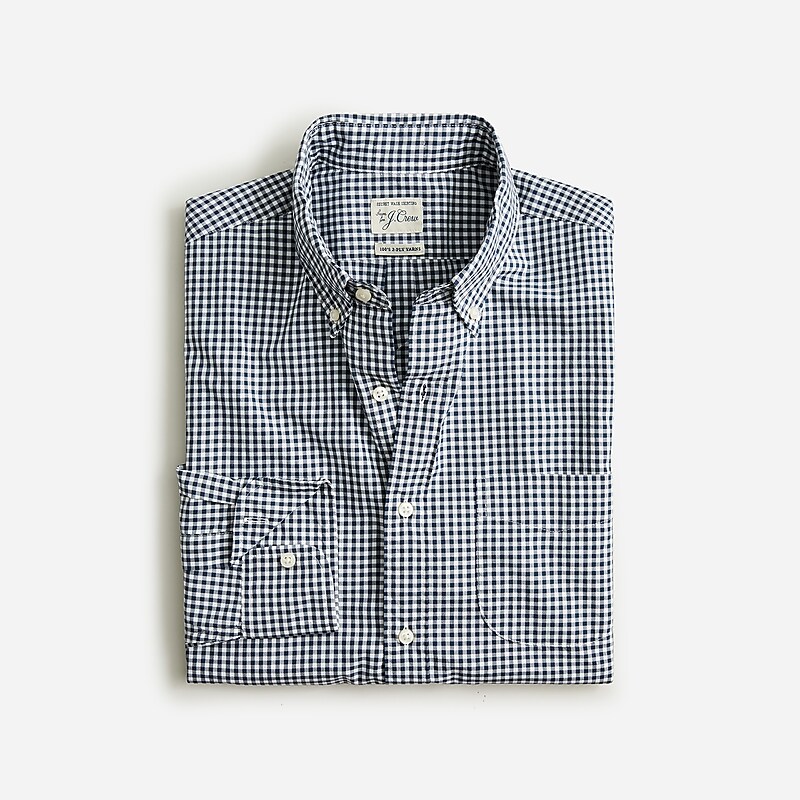 Men\'s J.Crew Secret Wash cotton poplin Shirts Vintage Navy USA EPWJBQU96