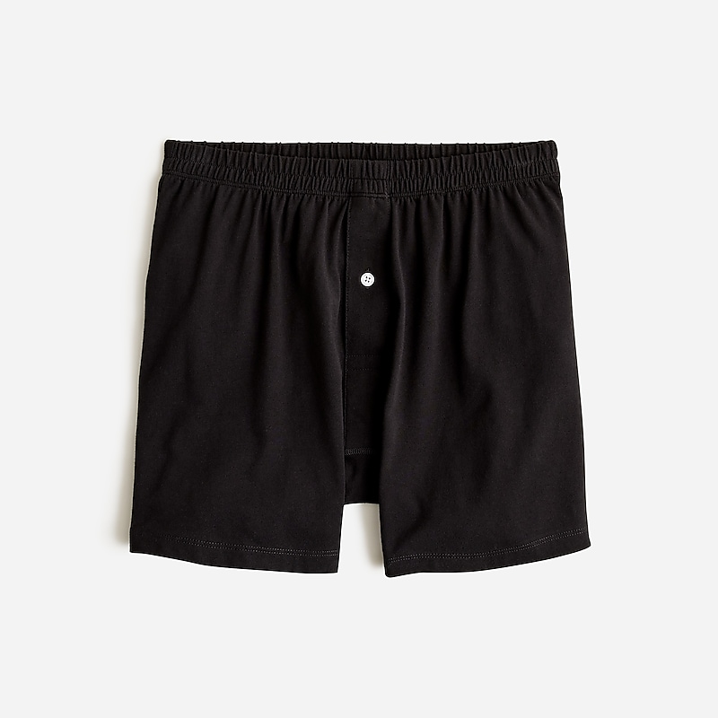 Men\'s J.Crew Stretch knit Boxer Short Black USA PTGCIUH76