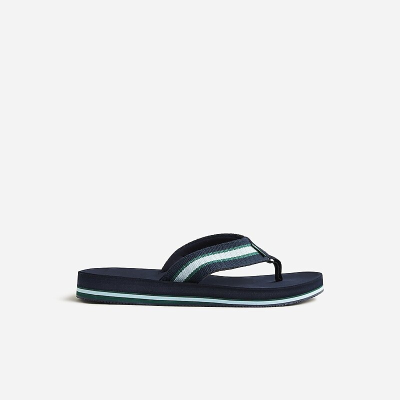 Men's J.Crew Striped Flip-flops Darkest Indigo USA XWSJYIF96