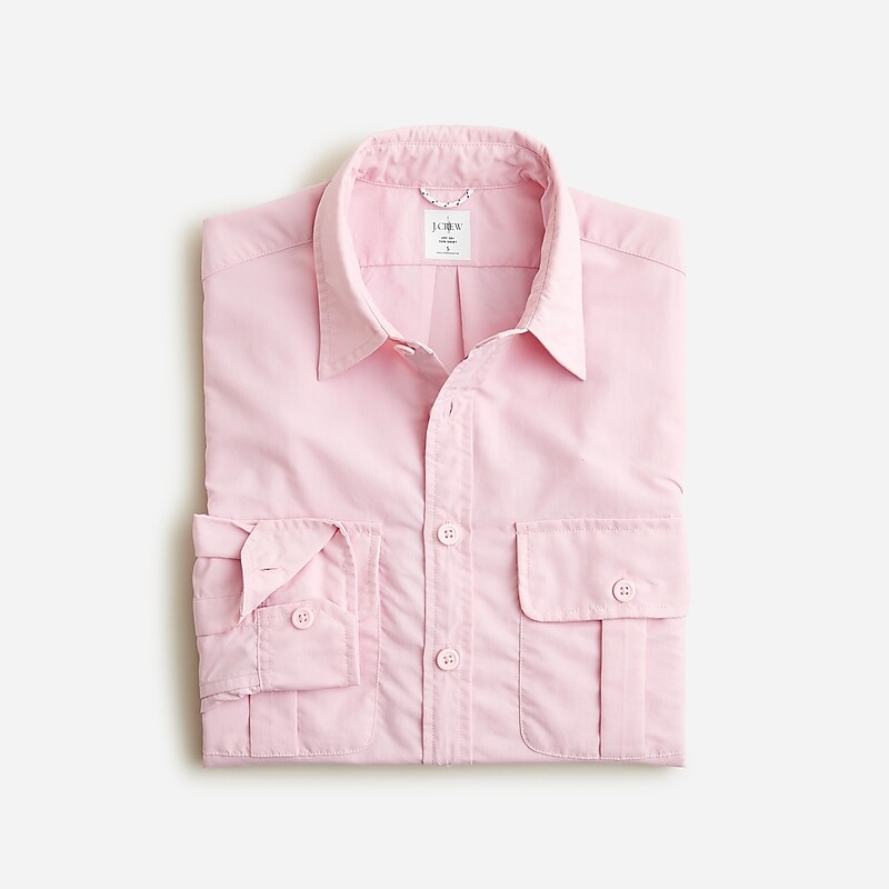 Men\'s J.Crew Sun recycled nylon Shirts Pearl Pink USA AMSRUZE76