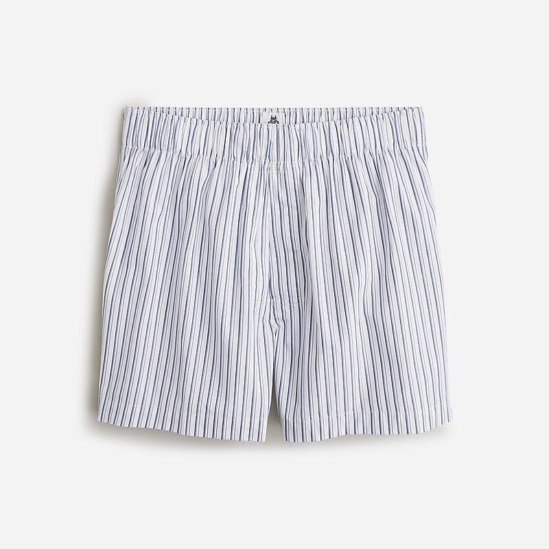 Men\'s J.Crew Thomas Mason® for J.Crew cotton Boxers Orly Stripe Blue White USA RZSBDWJ81