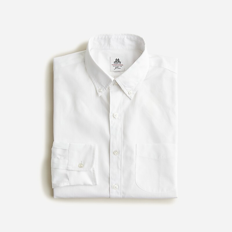 Men\'s J.Crew Thomas Mason® for J.Crew washed poplin Shirts Tm True White Poplin USA QFBLUGN74