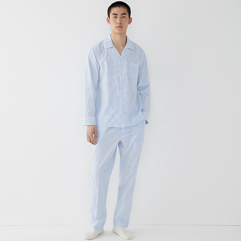 Men\'s J.Crew cotton poplin set Pajamas Acton Light Blue White USA XEPHDRK57