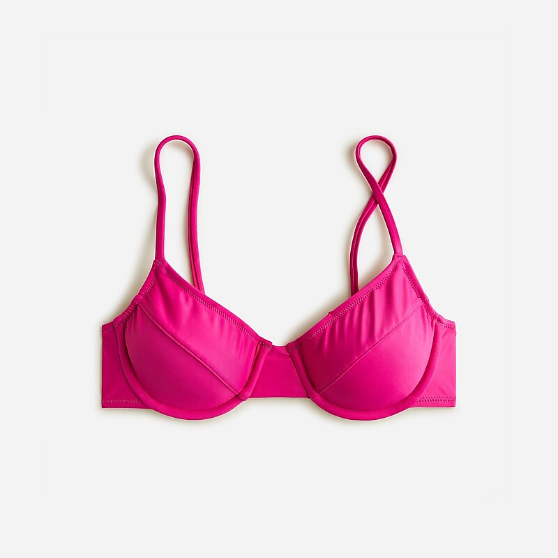 Women\'s J.Crew 1993 underwire Bikini Top Radiant Fuchsia USA DJUOZKT61