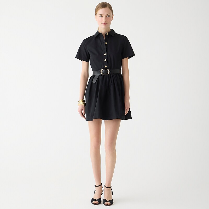 Women\'s J.Crew A-line shirtdress Shirtdress Black USA WFTRBPD53