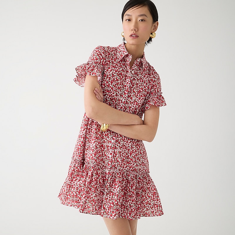 Women\'s J.Crew Amelia Shirtdress Elizas Red USA CHJEZIB78