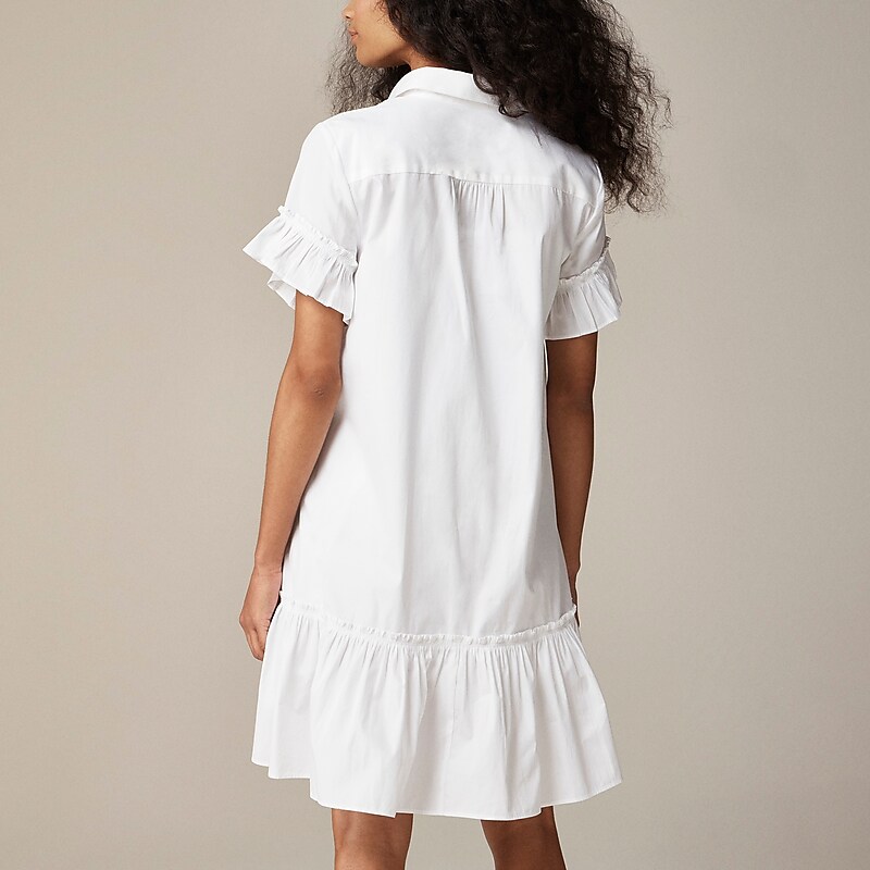 Women's J.Crew Amelia Shirtdress White USA WOJZBHC49