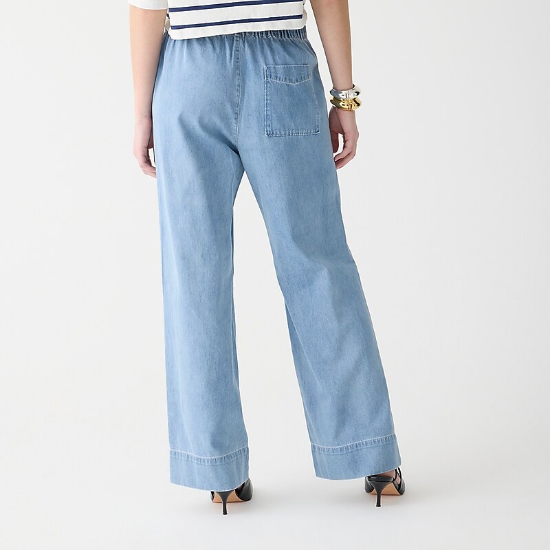 Women's J.Crew Astrid chambray Pants Storm Wash USA PCFWDBE98