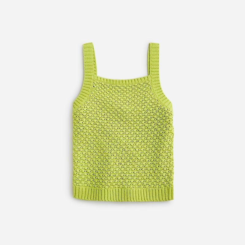 Women\'s J.Crew Basket-stitch sweater Tank Tops Kiwi USA FXJLUHA08