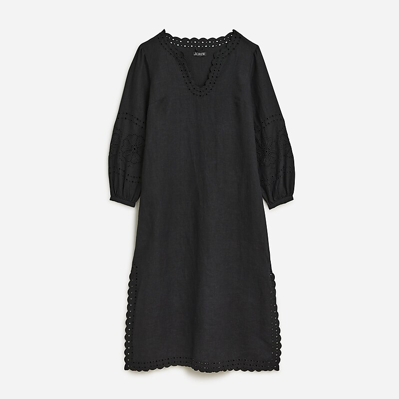 Women\'s J.Crew Bungalow embroidered Dress Black USA OPNQEXI84