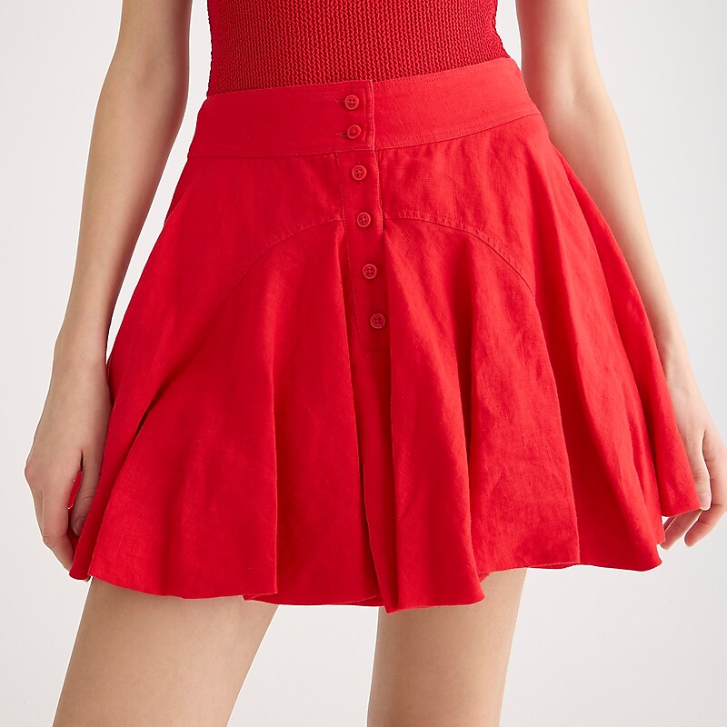 Women's J.Crew Button-up mini Skirts Red USA ZYDBRHJ96