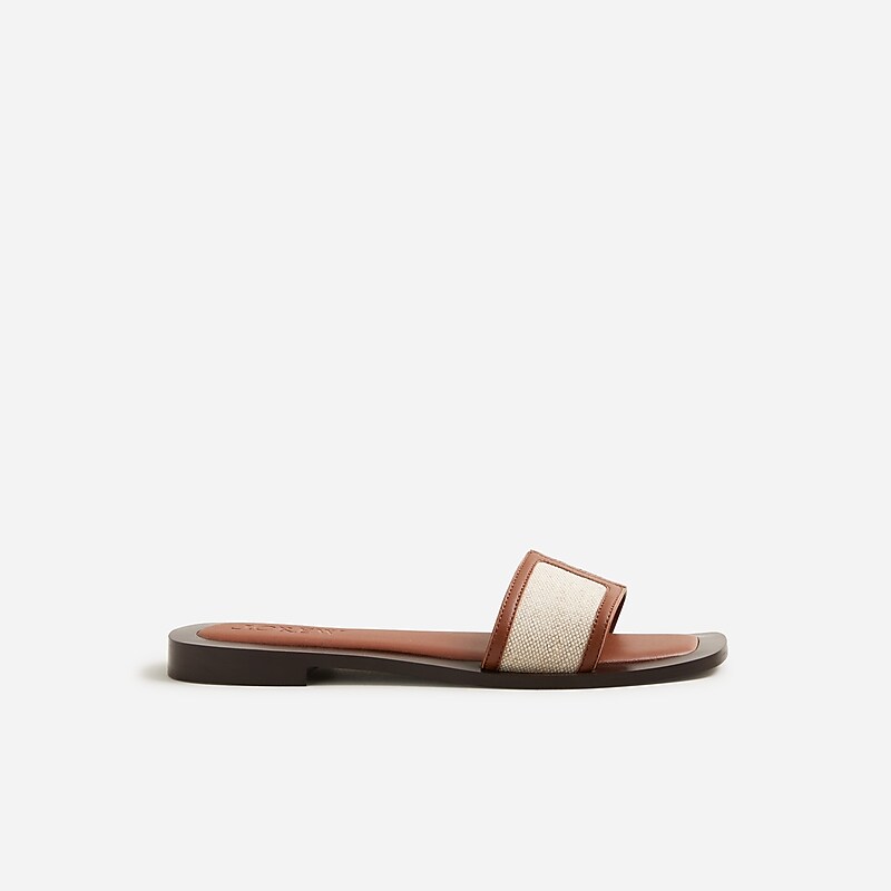 Women's J.Crew Callie canvas Sandals English Saddle USA PXNGZWV80