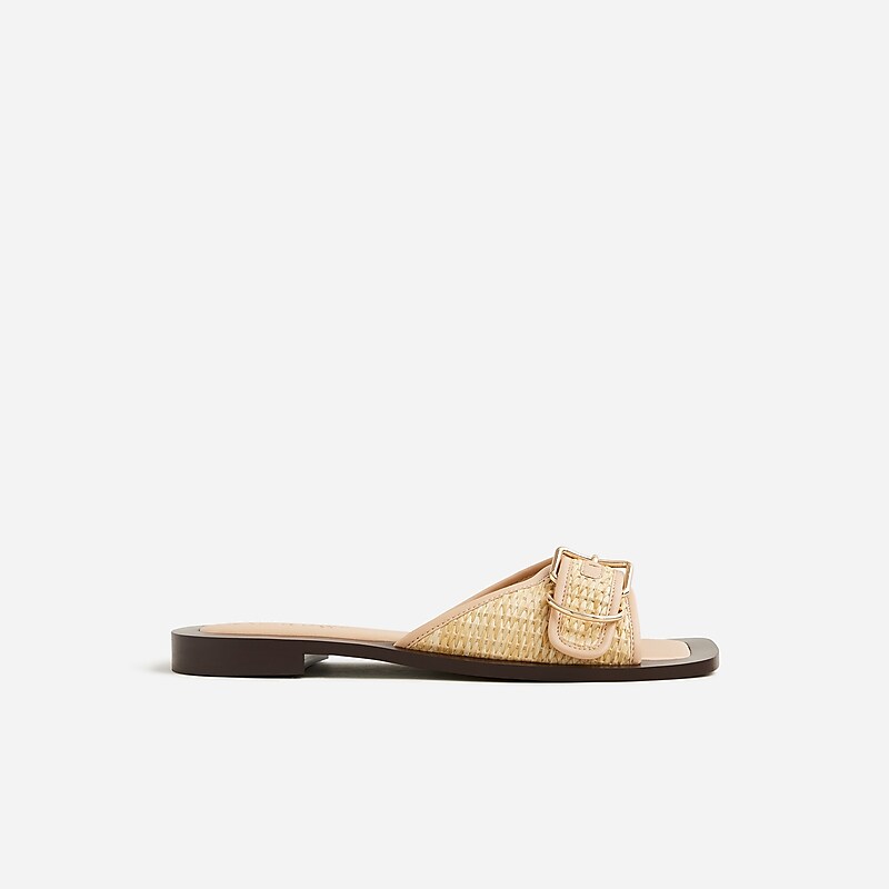 Women's J.Crew Callie faux raffia Sandals Natural USA CQKZSWE01