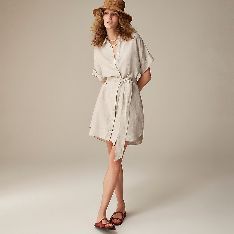 Women\'s J.Crew Capitaine Shirtdress Flax USA XKZIDCB14