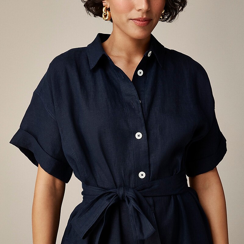 Women's J.Crew Capitaine Shirtdress Navy USA VDUNYRW67