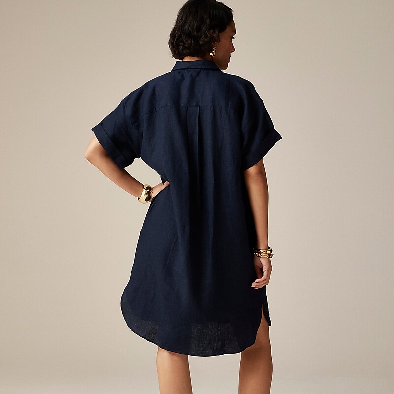 Women's J.Crew Capitaine Shirtdress Navy USA VDUNYRW67