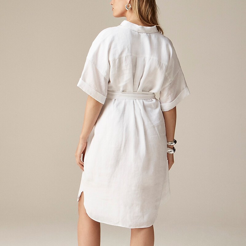 Women's J.Crew Capitaine Shirtdress White USA GARHVJT26